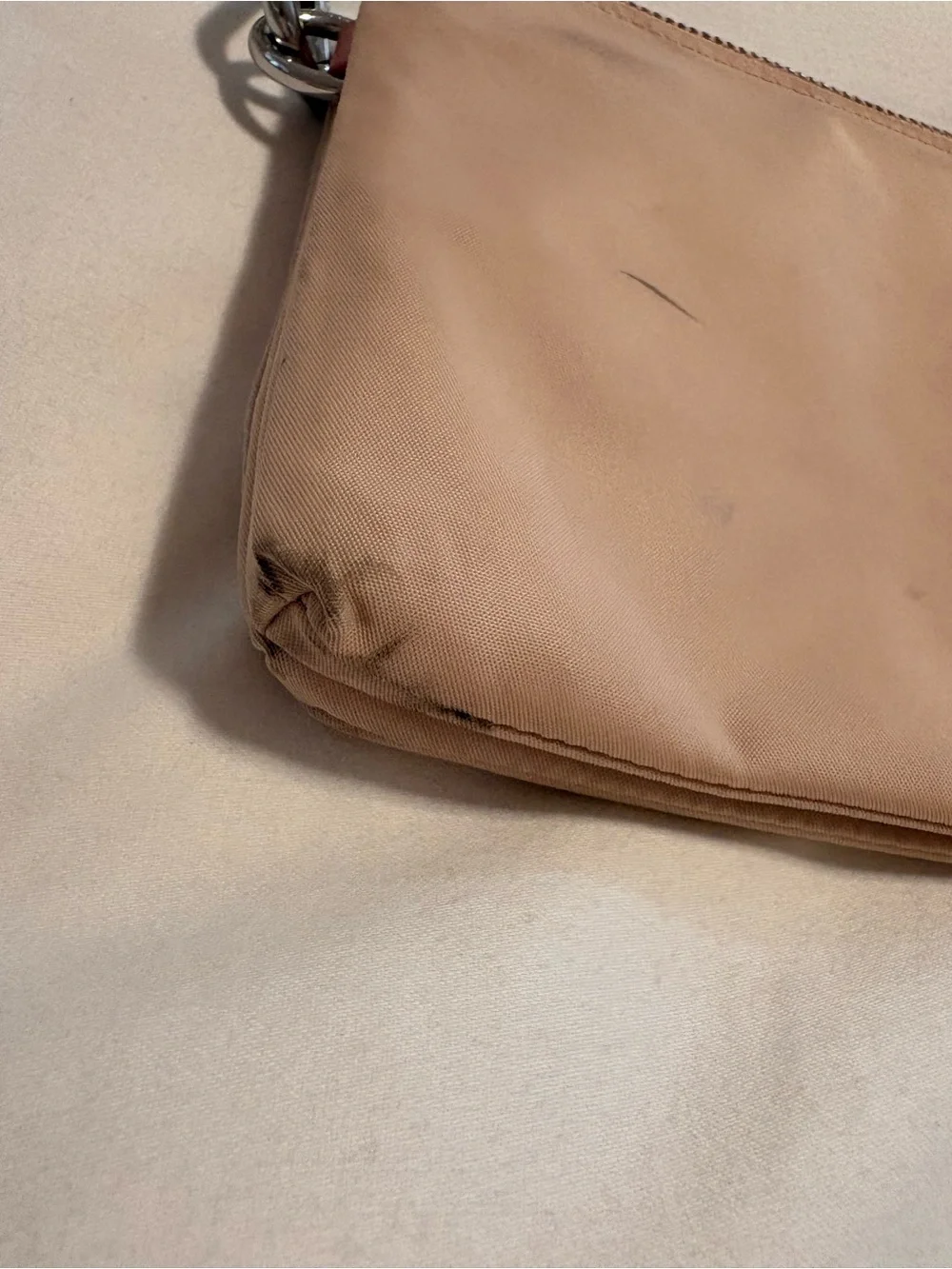 lululemon athletica Tan Wristlet Clutch with Pink Tab